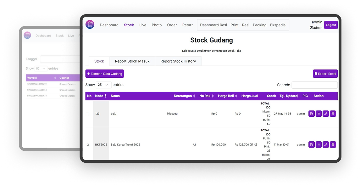 Ollive dashboard